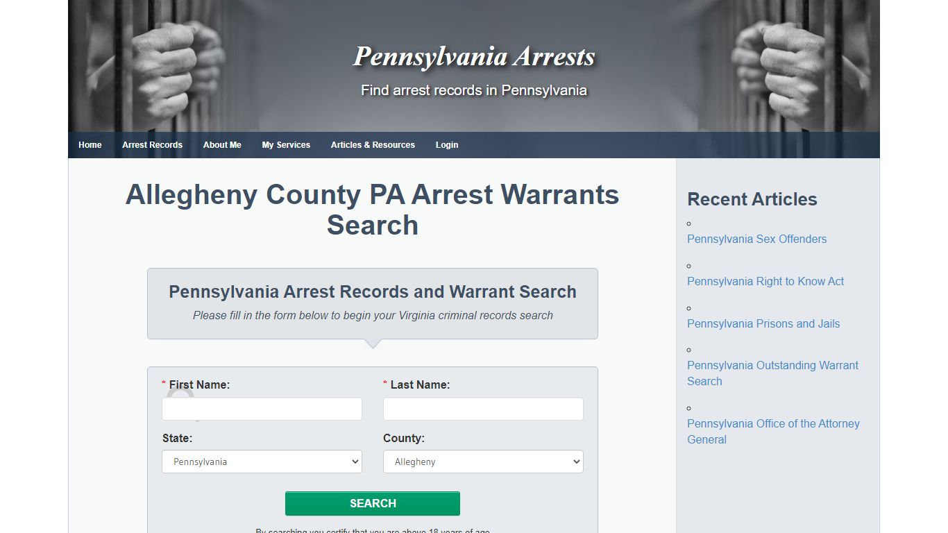 Allegheny County PA Arrest Warrants Search - Pennsylvania Arrests