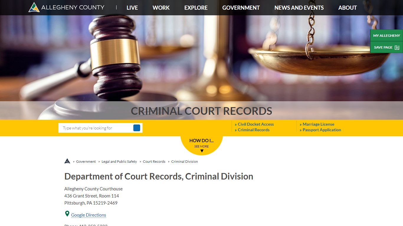 Criminal Court Records | Home | Allegheny County
